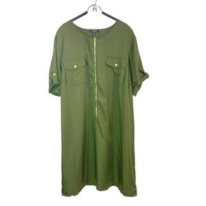 ROZ & ALI Zip Front Shift Dress Sz 24